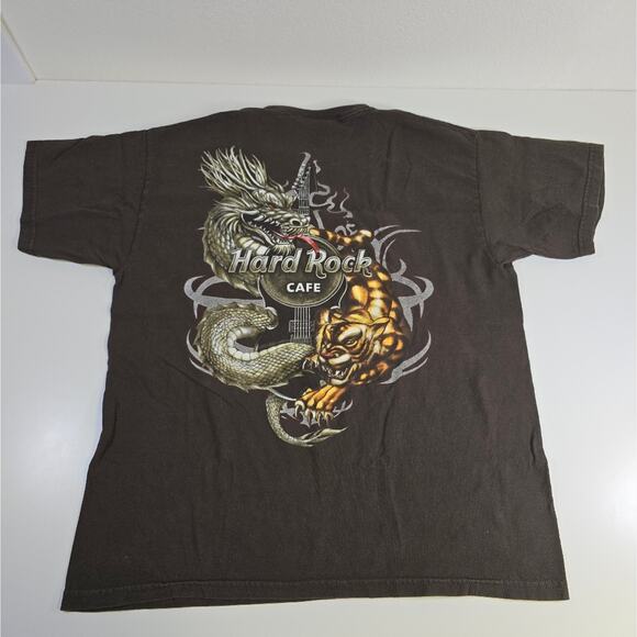 Hard Rock Cafe Hollywood Brown Vintage Dragon and Tiger T-shirt size Large - Picture 5 of 7